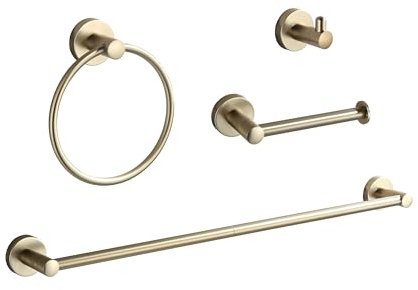 BGL Bathroom Accessory Set Brushed Gold 4 Pieces Towel Rack Set