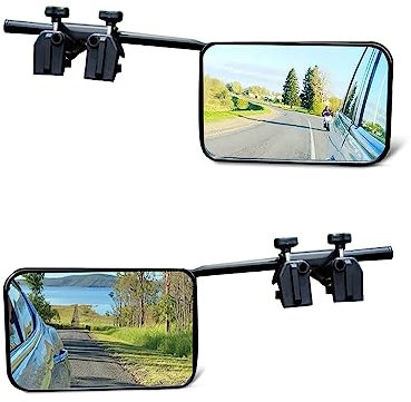 Riloer 2pcs Rétroviseurs extérieurs pour camping-car, Rétroviseurs de Remorquage Retroviseur Caravane Voiture Miroir Additionnel Auxiliaire universels à angle réglable pour camion SUV remorque RV