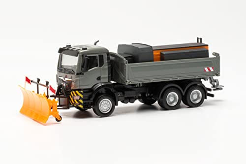 Herpa LKW Modell MAN TGS NN Winterdienstfahrzeug, originalgetreu im Maßstab 1:87, Modell LKW für Diorama, Modellbau, Sammlerstück, Made in Germany, Deko, LKW-Modell aus Kunststoff