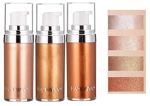 Highlighter Creme, Flüssiger Bronzer Highlighter Körper, Body Luminizer, Flüssiges Schimmer Makeup für Gesicht Körper Bein, Leuchtendes Make-up Shimmer Body Cream, 20ml (04)