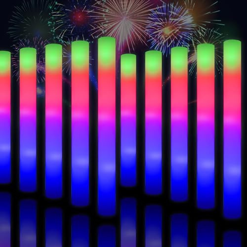 YYYuYong 58 Unidades Palos Led, Navidad Palos led para Bodas, Barras Luminosas, Sticks Luminosos para Fiestas, Palos de Espuma Luminosos con led Multicolor
