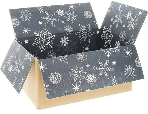 kaiserkraft Wellpapp-Faltkarton mit Innendruck Christmas, matt, Innenmaße 310 x 215 x 140 mm, VE 20 Stk.