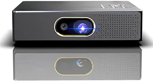 TsoLay Mini Proyector 3D Portátil, Proyector De Video Full HD 1080P con Control Remoto, Soporte De Proyección De Pantalla De Teléfono Móvil, Enfoque Eléctrico, para Dormitorio Familiar Y Exteriores