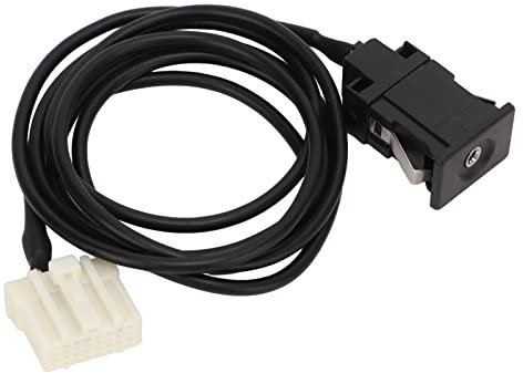 Gavigain Aux Socket Audio Switch Cable, Car Stereo Aux Socket Audio Switch Cable Stereo Wire Harness Replacement for Mazda 2 3 5 6 MX5 RX8 CX7 CX9 Black