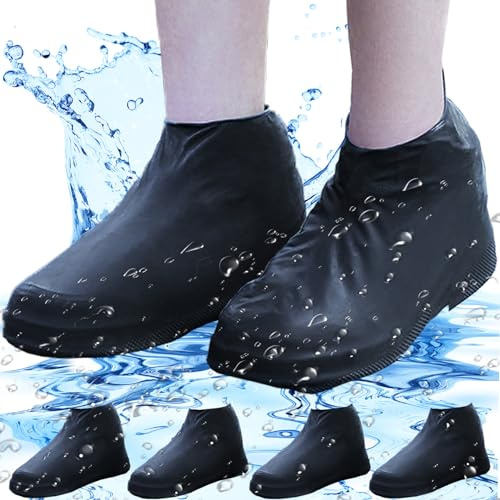 Ahigh Copriscarpe Impermeabili, [3 paia]Copri Scarpe per Pioggia Donna Uomo,Copriscarpe Monouso/Riutilizzabili, Copriscarpe Moto con Antiscivolo Antipioggia, Galosce Pioggia Fango Neve, L(38-43)