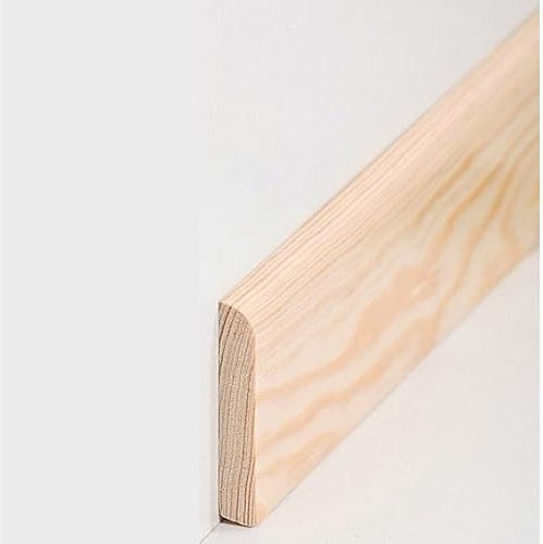 PROVISTON Lot de 5 plinthes en bois massif de pin à coller, visser et clouer, 10 x 60 x 2400 mm, 12 m