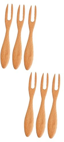 Amosfun Kuchengabel Kunststoff Kokos Holzgabeln 6 Stk Fruchtgabeln Ausgießer Für Flaschen Dessert-picks Mode Fruchtgabel Kuchengabel Dessert-fruchtgabel Obst Holzgabeln Bambus