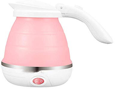 USMCPQVXN Bouilloire Électrique Portable Bouilloire Électrique Pliable Bouilloire Électrique de Voyage Mini Bouilloire Portable Pour Eau Chaude 0,6 L/Rose/Rose