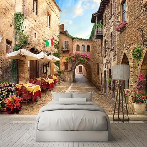 MIXUEXUNLU Mural Wallpaper 3D City Street Landscape Wall Painting Cafe Restaurant Living Room Bedroom Background Wall Art Poster