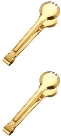 2pcs Food Tongs Stainless Steel ice Cube Tongs Kitchen Tongs Asparagus Sausage Tongs Fish Tongs Pasta Tongs Buffet Stainless Steel Cooking Tweezers BBQ Tongs Grill Steak Cooking Accessories