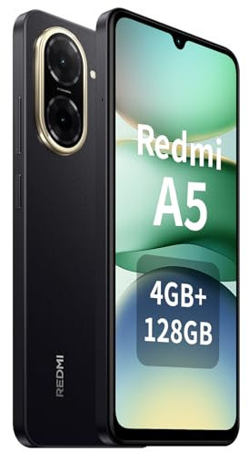 Xiaomi Redmi A5 Smartphone, 128 GB ROM 4 GB RAM 5200 mAh, 120 Hz 6,88 pollici, 32 MP AI Dual Camera Processore Octa-Core Nero