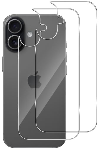 Aerku Protector de Pantalla Trasera Compatible con iPhone 17, 2 Piezas Anti-Arañazos Cristal Templado Cobertura Completa Contraportada Película, 9H Dureza Transparent Vidrio Film