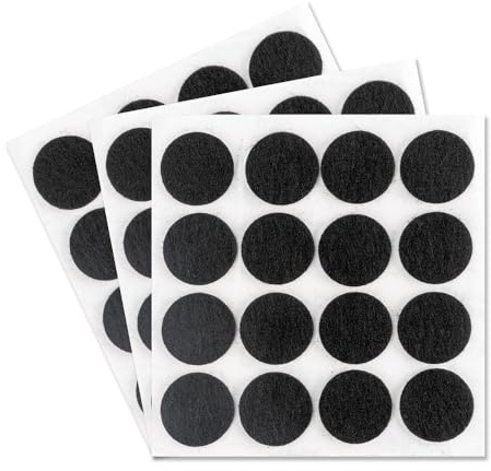 Ideen mit Herz Patins en feutre ronds - 4 mm d'épaisseur - Diamètre 2,5 cm - Autocollant - Noir - Protection du sol pour meubles, tables, chaises - Patins de meubles en feutre