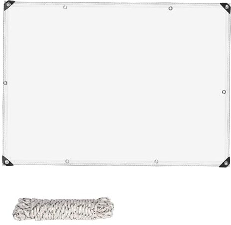 Plane Wasserdicht 150 x 180 cm mit Ösen - Uv-Beständige & Reißfeste Transparent Planen Wasserdicht für Schutz vor Witterung für Outdoor Carport Zelt Camping Vordach, A