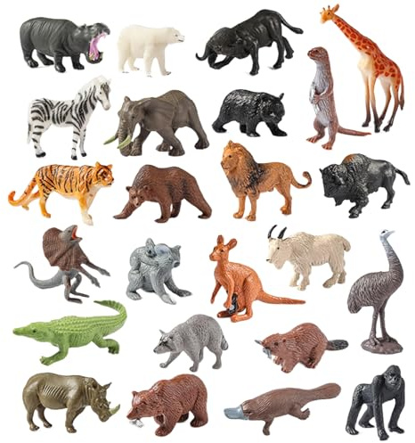 Bsbkoj Calendario per conto alla rovescia di modelli animali - Scoperta della fauna selvatica in 24 giorni | Calendario animale per il conto alla rovescia di Natale,Per Adolescenti, Collezionisti