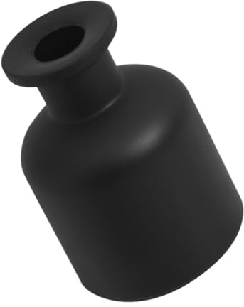 Angoily Frasco Difusor de Vidrio Vacío para Aceites Esenciales Botella Aromaterapia Cilíndrica de 150 Ml Color Negro Mate Difusor de Perfume sin Llama para Uso Escritorio y Decoración