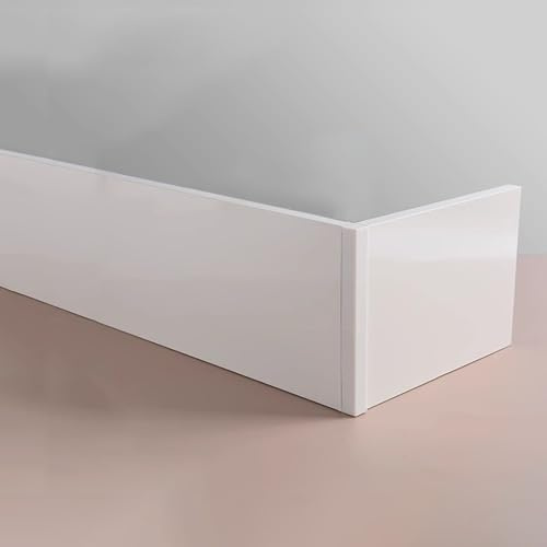 ZIMGOD Decorative Curtain Rod Cover Box Frame Ceiling/Wall, Blackout Curtain Pelmet Panel Without Tracks, Metal White Curtain Valance Board for Windows Door(Ceiling Mount,140cm/4.6ft)