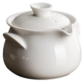Service à thé Kung Fu en céramique – Théière à main en jade de graisse de mouton avec couvercle de bol | Théière en porcelaine blanche non trempée à chaud for un usage domestique(Zijunhandteapot)