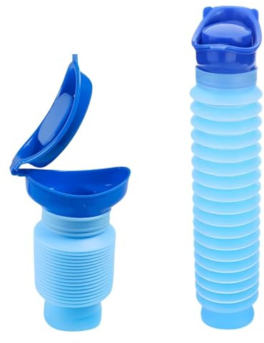 Issimober 2Pcs Portable Urinal Bottle 750ML for Men Women Collapsible Pee Bottle Reusable Emergency Urine Bottle Mobile Toilet for Camping Travel Traffic Jam Car Truck Outdoor Use