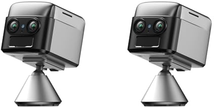 HWIREUIGT 2X Mini Telecamera 4G con Batteria Integrata, Visione Notturna IR 4K, Basso Consumo Energetico, Rilevamento del Movimento, Telecamera di Videosorveglianza