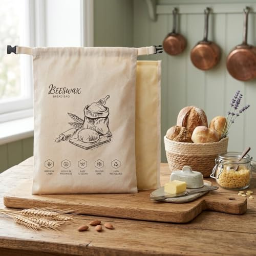 Tessuto di cotone riutilizzabile dei sacchetti di stoccaggio del pane della cera d'api con il rivestimento per a lungo termine per il sostegno di freschezza