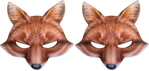 Boland - Demi-masque, masque animalier avec impression réaliste et élastique, idéal pour les déguisements d'animaux pour le carnaval, Halloween ou une fête à thème, Beige