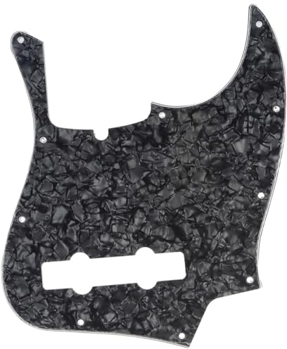 Musiclily Pro 5-Saiter 10 Löcher J Bass Schlagbrett 4 lagig Black Pearl | für Fender American Jazz Bass