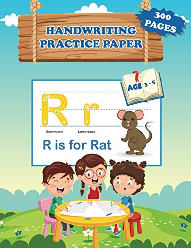 Handwriting practice paper: 300 Blank Writing Pages - For Students Learning to Write Letters and numbers.