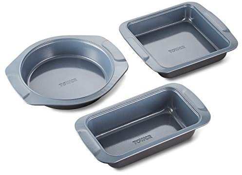 Tower Cerasure 3 Piece Baking Tray Set with Carbon Steel Construction, Graphite