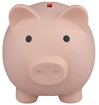 luukiy Tirelire Enfant, Tirelire Cochon, Tirelire Cochon en Plastique, Tirelire De Voyage Légère Et Résistante pour Pièces D'épargne 9X9X9CM (Bleu/Rose/Blanc Rose)