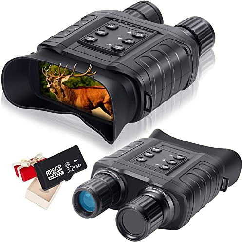 Braveking1 Nachtsichtgerät, 20X Optischer Zoom 1640ft Erkennungsweite Wasserdichtes Hochempfindlicher CMOS-Sensor Digitales Infrarot-Nachtsichtbrille für Jagd Camping Überwachung mit 32G Speicherkarte