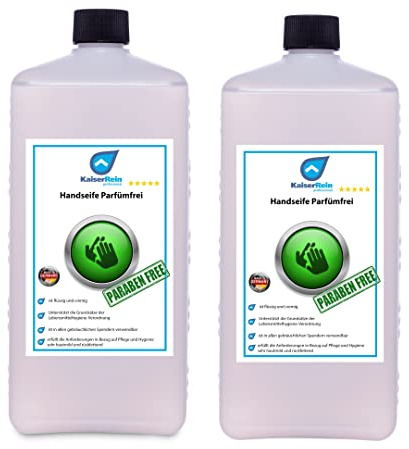 KaiserRein Handseife und Duschgel Parfümfrei 2x1 L I DERMATEST - Sehr Gut I ohne Parabene I auf Basis ökologisch wertvoller Rohstoffe I mild und rückfettend