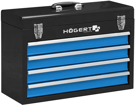 Hogert Technik HT7G075 Boite à outils avec poignée noir Bleu