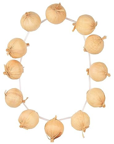 Bohue Halloween Garlic Garland Simulation Garlic Necklace Plastic Garlic Jewelry Dress-Up Accessories Party Decoration Supplies