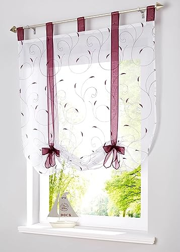 Daliena Raffrollo mit Schlaufen Raffgardinen Transparent Schlaufenrollo Vorhänge Benutzerdefinierte Größe 1 Stück (Lila BxH 150x140cm)