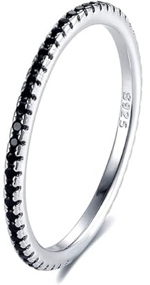 Anello Veretta Girodito Nero in argento 925 rodiato - Rainbow Collection