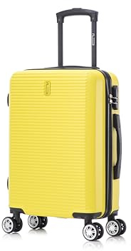 CELIMS - Valise Cabine 55x35x25 cm | Valise Cabine | Cadenas Intégré | 4 Roues 360° | Bagage Cabine | Jaune