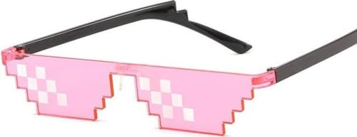 CHPN – Pixel-Brille – Festival-Brille – Party-Brille – Party-Brille – Pink – Thug Life 6-Pixel-Brille – Deal With It – Pink – Einheitsgröße – Trendige Brille – Accessoire