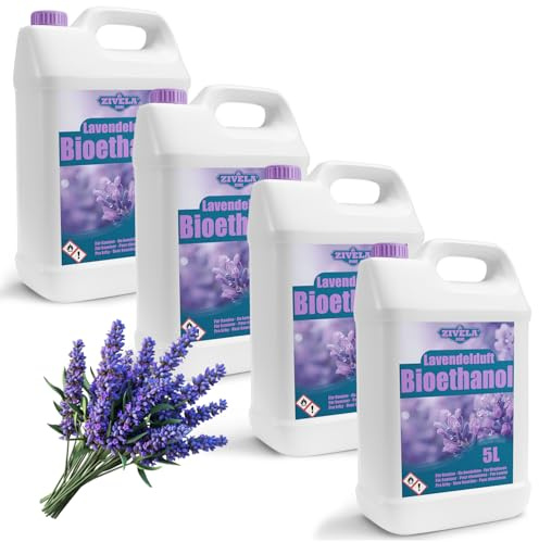 Bioetanol 96,6% 20L | Bio Alcohol Lavanda Aroma 96,6% 20L | Bioetanol para Chimenea, Chimenea de mesa, Bioetanol Chimenea | Bioetanol Lavanda Aroma | Combustión limpia, sin humo, llama viva y estable