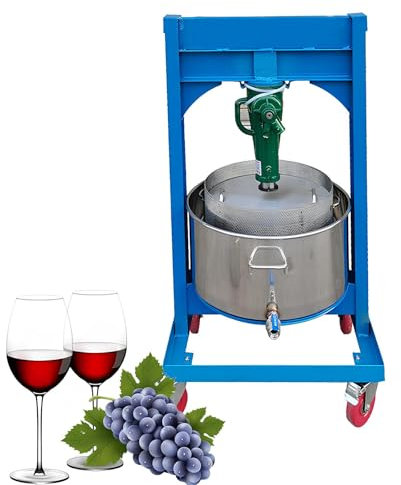 HDMOZUYT 2,1 Gallonen 8L Obstpresse - Hydraulikheber 2 Tonnen Druckpresse Fass 304 Edelstahl Hydraulische Obst-, Apfel-, Trauben-, Wein-, Apfelwein-, Saftpresse