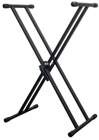 VONYX KBS03 - Support pour Clavier en Acier avec Double X-Frame Robuste, Hauteur Réglable, Verrouillage rapide et Embouts Anti-Dérapants - Idéal pour joueurs de pianos et claviers