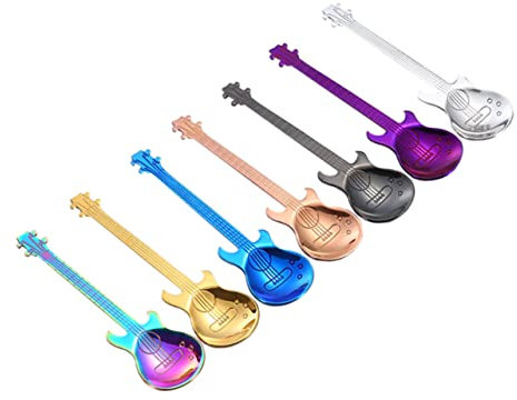 SHOWERORO 1stück Gitarre Kaffeelöffel Aus Edelstahl Kreative Mischung Für Kaffee Tee Und Desserts Gold Ergonomisches Design Spülmaschinenfest