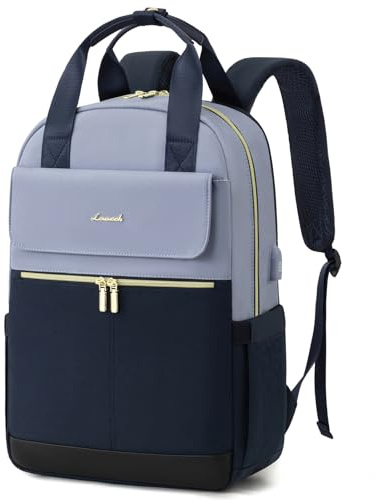 LOVEVOOK Backpack Womens, 15.6 Inch Laptop Rucksack Bag for Ladies, Lightweight School Bag with USB Port & Anti-theft Pocket, Stylish Daypacks Back Pack for College Uni Work Travel, Blue