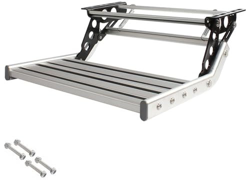 Wohnmobil-Trittstufe, zusammenklappbare Einzel-/Doppel-Klapptrittstufe, manuelle Einzel-Klapptrittstufe mit Einer Hand ausziehbar oder zusammenklappbar, solides Metall, Tragkraft 200 kg/440