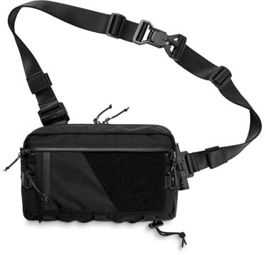 TACTICAL_GEEK Cache L6 EDC Modular Sling Bag, Leichte Crossbody-Umhängetasche, Reise-Brusttasche, Schulter-Tagesrucksack für den Alltag, Freizeit, Reisen, Wandern und Outdoor-Sportarten (schwarz)