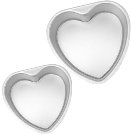 TIDTALEO 2pcs Heart Shaped Cake Pan Non-Stick Metal Cake Mold Wedding Baking Tools for Heart Shaped