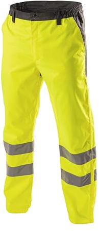 Högert Technik ABENS Warnschutz Regenhose Herren 2XL Gelb – wasserdichte Arbeitshose mit Reflexstreifen – Atmungsaktive Sicherheitskleidung für BAU, Industrie, Straßenbau