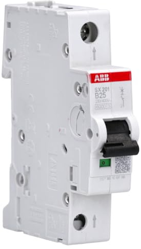 ABB SX201-B25 Sicherungsautomat FlexLine B-Chracteristik 25A 6kA 1P | LS-Schalter mit Push-in-Klemmen für PSX-Phasenschiene, 230V AC, 1-polig + Neutralleiter 2CDS251003R0255