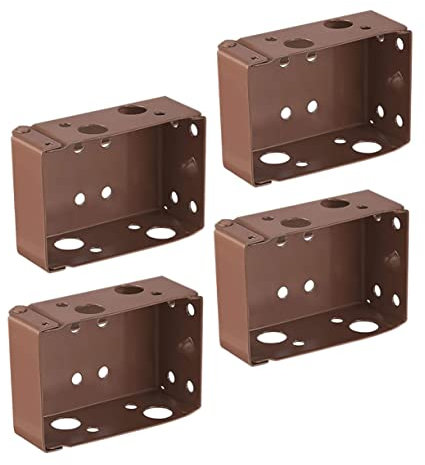 Veemoon Roller Blind Mount Bracket and Curtain Installation Bracket Support, Brown Side Mount Roller Blind Fittings for Office and Household, 4pcs Set for Top Rail Installation