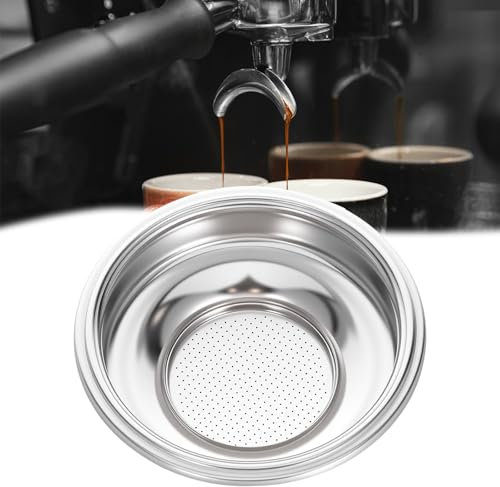Oruola Coffee Strainer, 58mm Portafilter Basket, Double Layer Stainless Steel Coffee Filter, 1-Cup 58mm Basket Porous Filter for Coffees Machine Replacement Accessories